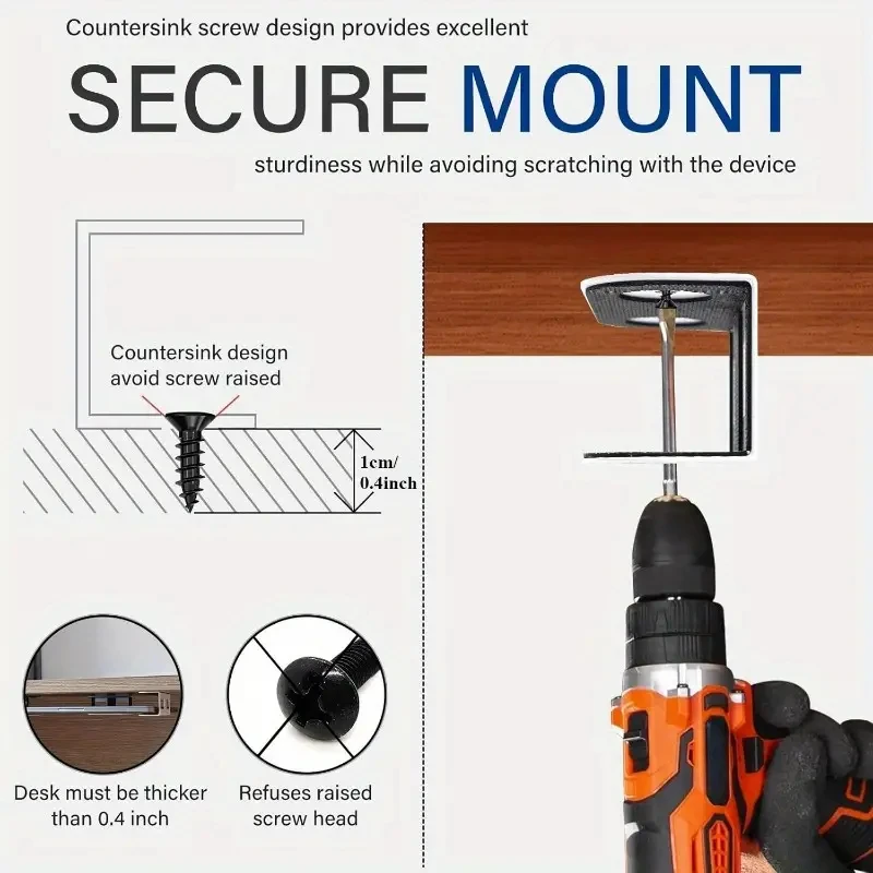 Under Desk Laptop Mount Metal Under Desk Shelf Holder for Laptop for Mac Mini Ma