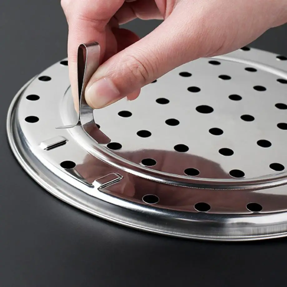 1 Pcs Stackable Stainless Steel Steamer Rack Set Multi-Layer Ventilated Steaming Racks With Holes Kitchen Cooking Tool