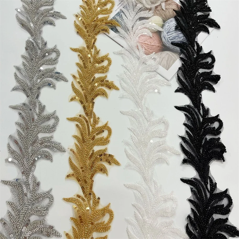 

3 ярда, бусины, кружевная отделка, серебристо-золотистый цветок Феникса, сделай сам, ручная работа, швейный аксессуар