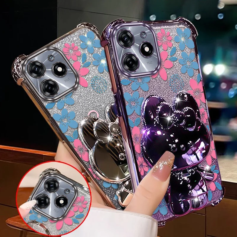 Elegant Floral Phone Case Set with Lanyard and Stand