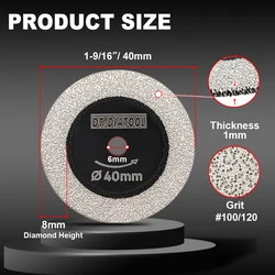 Diamond Mini Saw Glass Cutting Disc Set for Tile and Glass Cutting - 3-Piece Collection (30/40/50mm) (1pc 40mm)