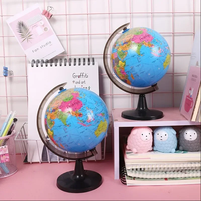 World Earth Globe Kids Educational Rotating Stand Ball Home Office Ornament english world globe