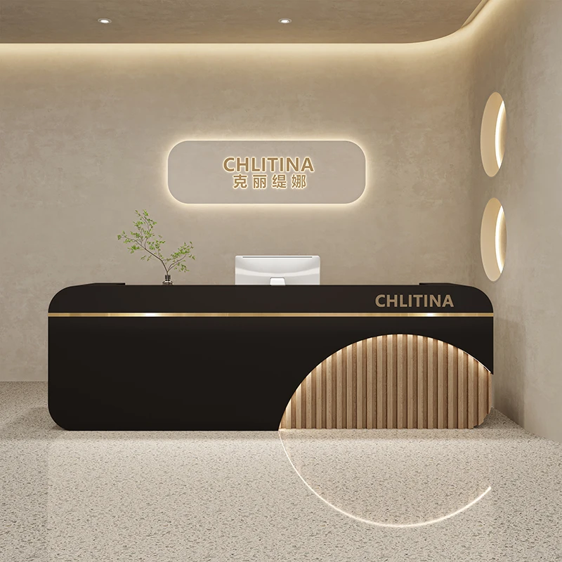 Small Reception Desk Study Spa Counter Long Office Console Reception Desk Gaming Mostrador Recepcion Beauty Salon Furniture
