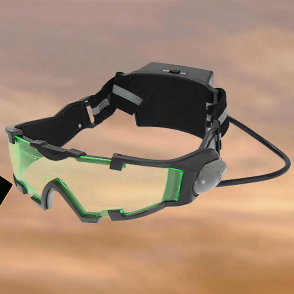 Night Vision Goggles Night Vision Glasses Adjustable Camping Gear Gadgets Light Up Green Goggles for Role Play Costume