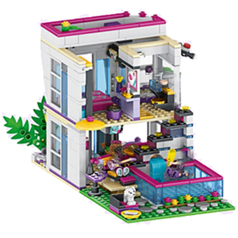 619pcs Friends Livi's Pop Super Star House Mixed 10498 Model Building Blocks Brick Compatible Children Sets Birthday Gift building block toys building toy set