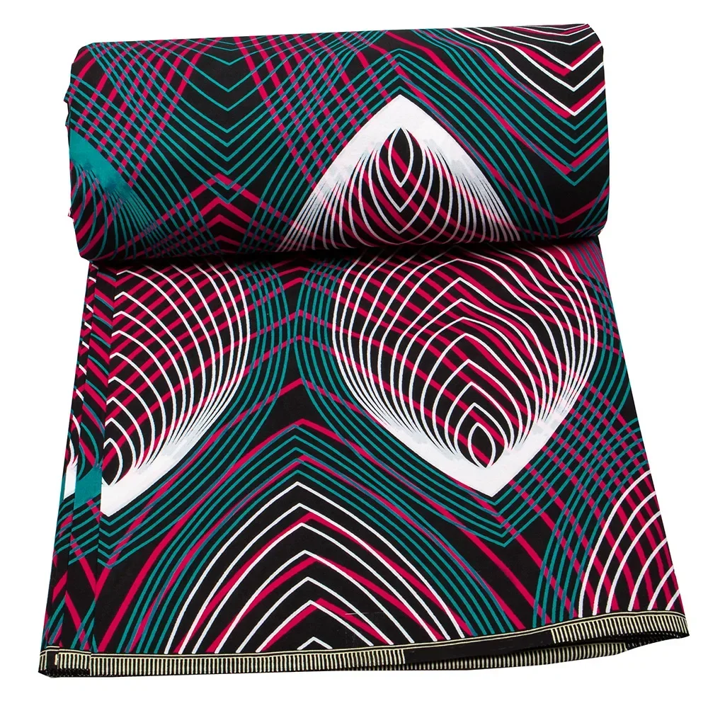 Ankara African Geometric printed cotton wax printing Guaranteed Wax Patchwork Cotton Tissu High Quality for Dress