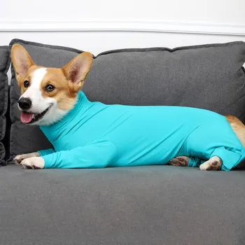 Long-Sleeved One-piece Pet Pajamas 4-Legged Pet Clothing Post-Surgery Recovery Shirt Dog Anxiety Relief Outdoor Pet Clothing 3
