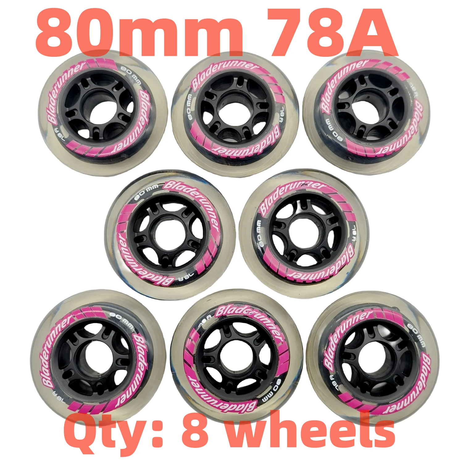 Inline Skate Wheel 80mm 80x24mm 78A 8wheels/lot