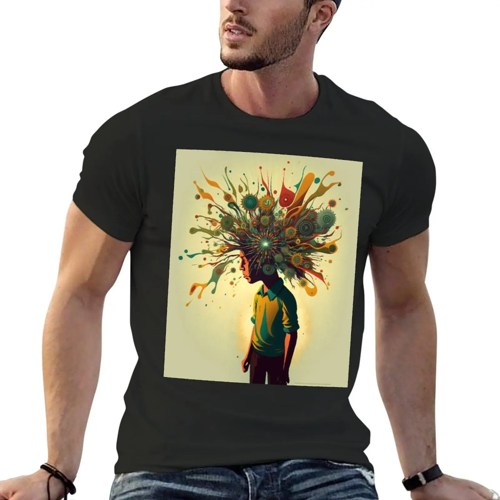 

Uniquely Gifted With ADHD T-shirt sweat quick-drying mens graphic t-shirts funny