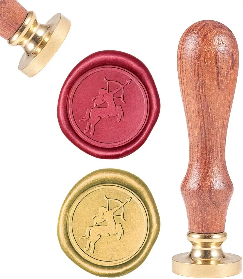 

1PC DIY Scrapbook Brass Wax Seal Stamp and Wood Handle Sets Cupid Pattern 8.9x2.5cm Stamps: 25x14.5mm