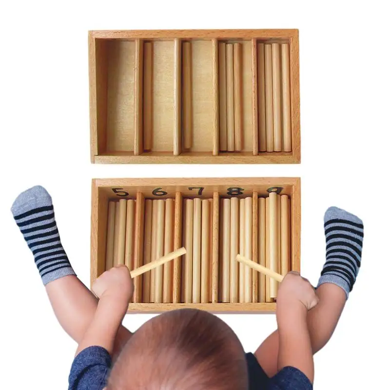 

Montessori Wooden Spindle Box 45 Spindles Mathematics Counting Educational Toy For Children Family Version Early Learning Tool