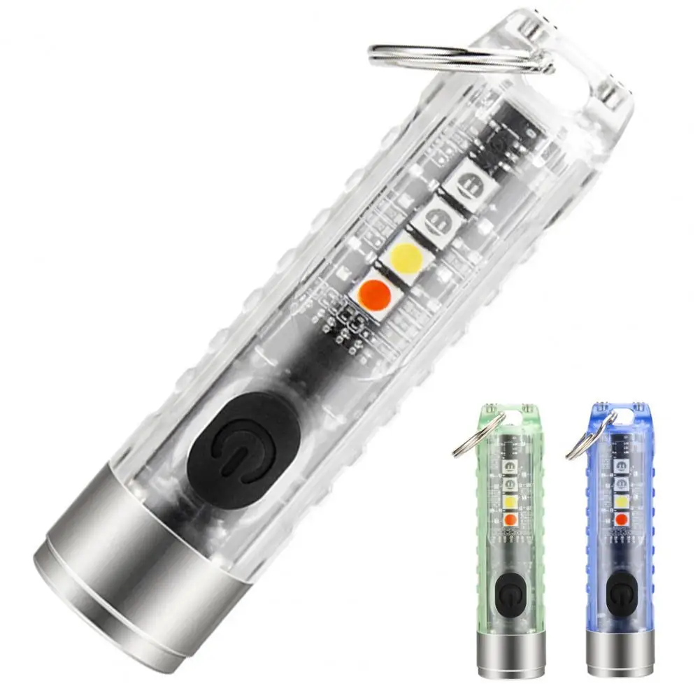 

Convenient LED Flashlight Lightweight LED Torch High Brightness USB Charging Mini Keychain Flashlight Tool Illumination