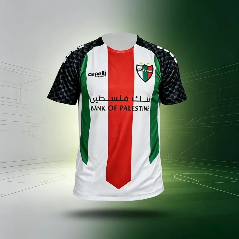 Fußballverein Deportivo Palestino Trikot Saison Heim Auswärts Schnelltrocknend und Atmungsaktiv für Erwachsene Familien-Partnerlook Oberteile T-Shirts