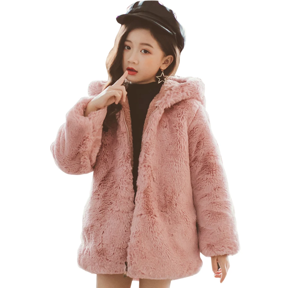 Big Girls Coat Outerwear Cartoon Pattern Coat For Girls Thick Warm Kids