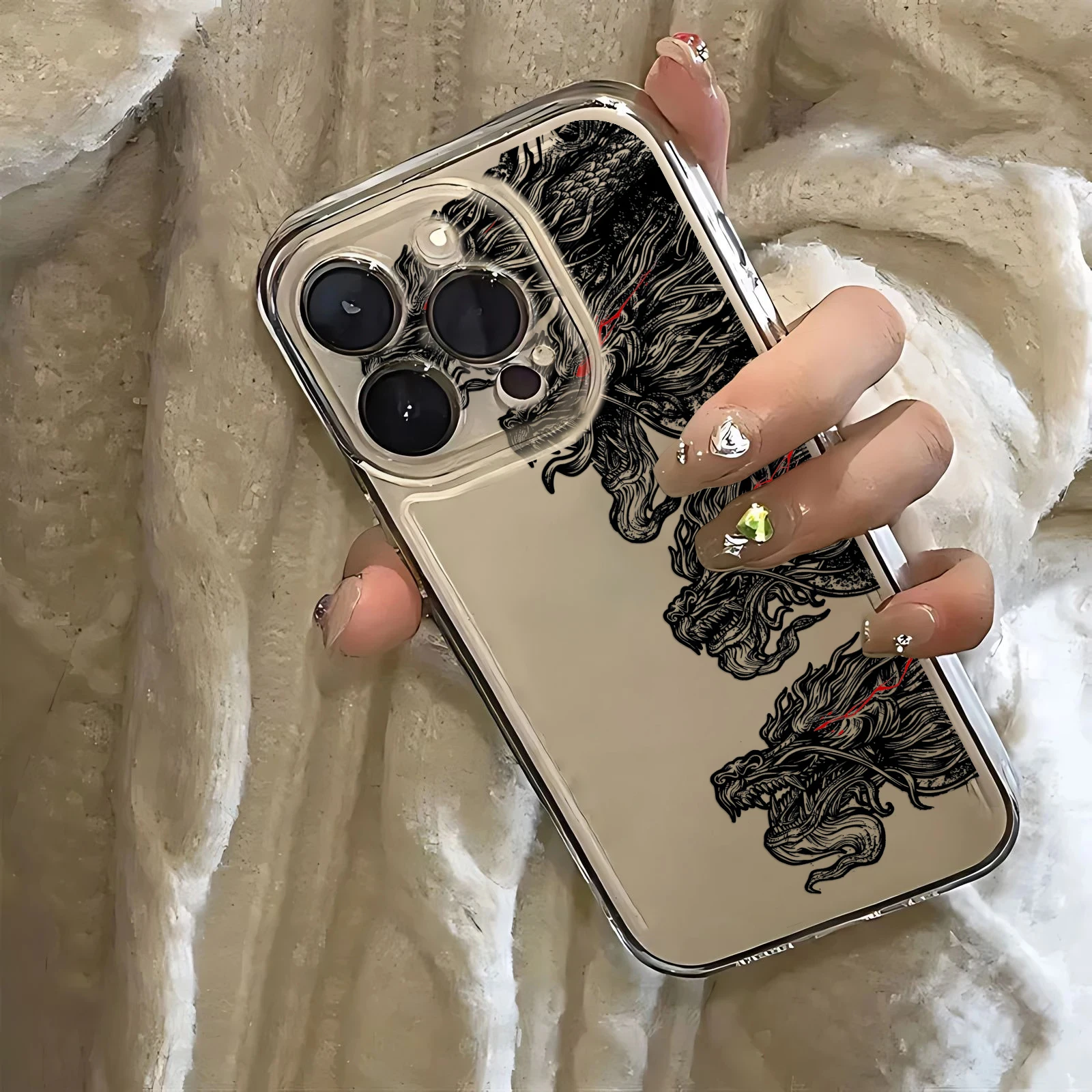 Japan Ghost Face Samurai Transparent Phone Case
