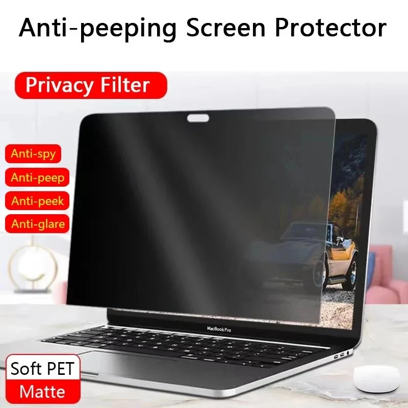 Protecteur d'écran Anti-regard pour Macbook Air 13 13.6 15 M1 M2 Pro 14 16 2023, Film Anti-espion et Anti-éblouissement, filtre de confidentialité