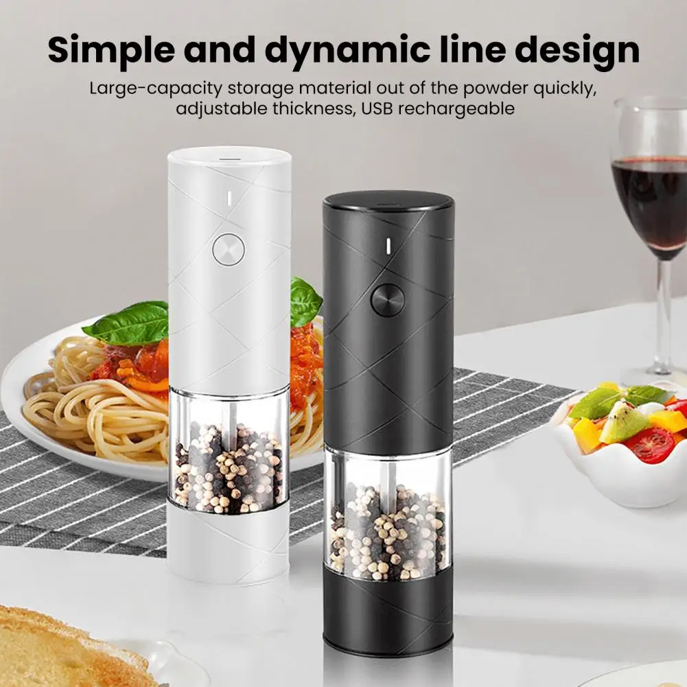 

1/2Pcs Electric Spice Grinder Handheld USB Rechargeable Automatic Salt Pepper Condiment Pepper Grinding Tool Kitchen Gadgets