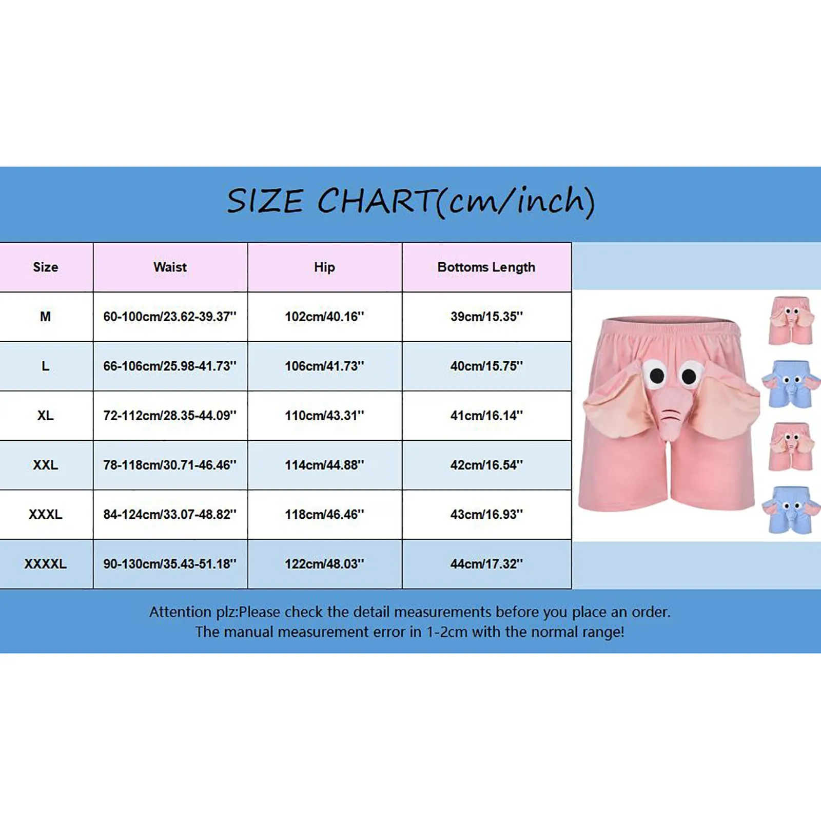 Men Shorts Funny Elephant Boxer Novelty Shorts Humorous Underwear Animal Themed Boxers Shorts Pants Play Strange Pajama Pants 6