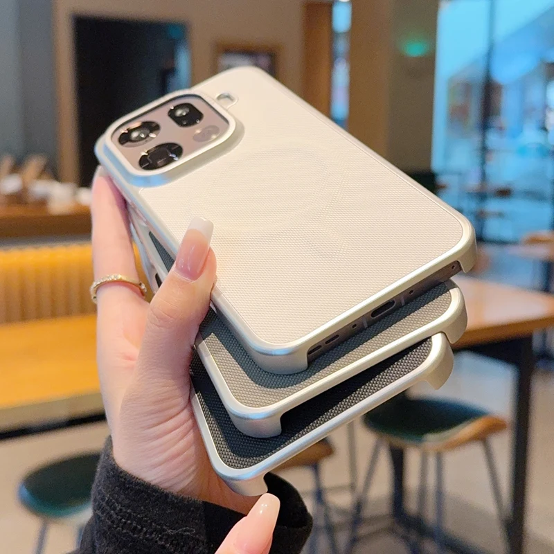 Stylish Magnetic PC Hard Shell Shockproof Phone Case - Solid Color Protective Back Cover