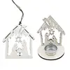Christmas Wooden Candlestick Star Jesus Advent Pendants Charming Suspending Nativity Ornaments Set For Festival DIY Crafts - Image 5