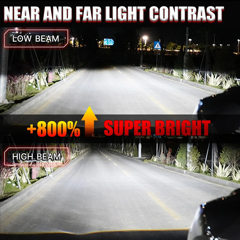 2개 H7 LED 전구 헤드라이트 캔버스 에러 없음 무선 160W 28000LM 미니 LED H7 전구 자동차 헤드램프 자동 램프 플러그 앤 플레이 팬 포함