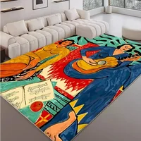 Creative Abstract Living Room Carpet Foldable Machine Washable Coffee Tables Bedroom Plush Mat Art Graffiti Rug Ковер Tapis 러그 1