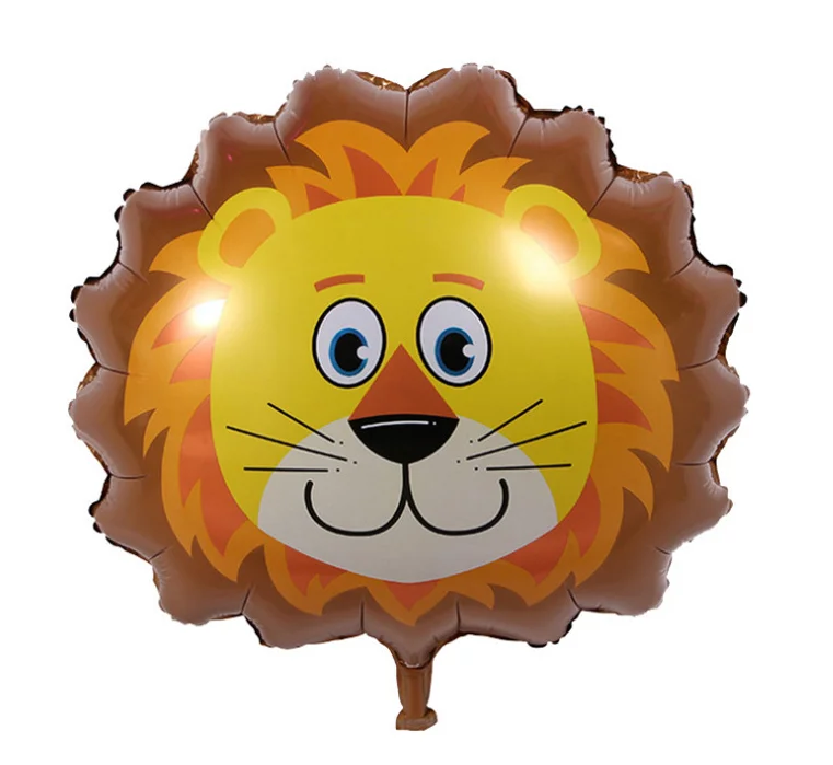 DHL 50set 6Pcs/set Jungle Animal Tiger Lion Monkey Zebra Giraffe Cow Air Helium Balloon Kids Zoo Theme Supplies