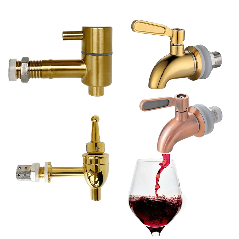 Gold Rose Barrel Faucet Wine Beer Beverage Barrel Dispenser Tap Drink