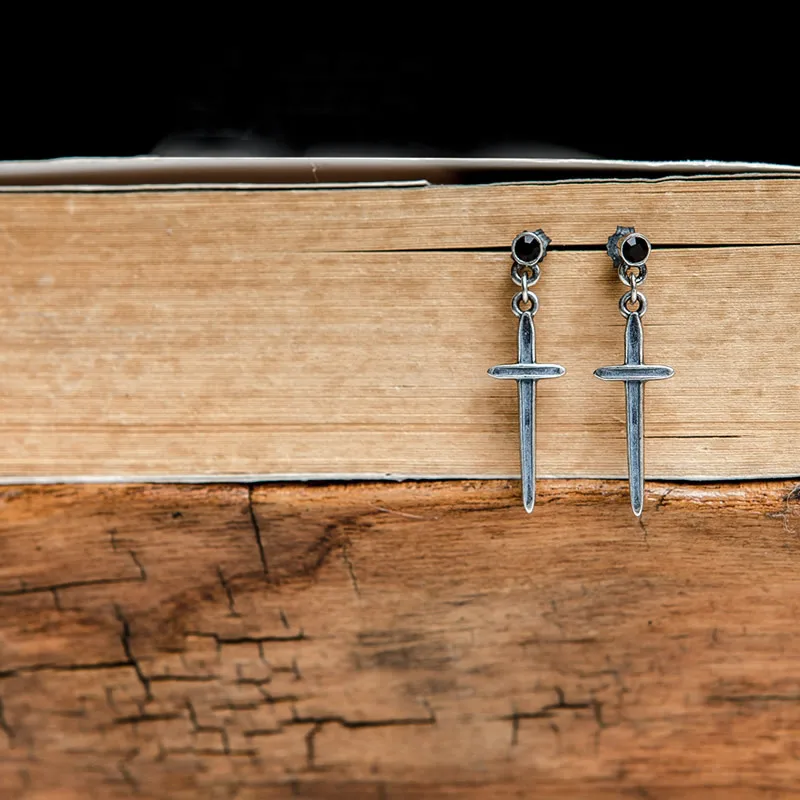 "L'Excalibur" boucles d'oreille médiévales