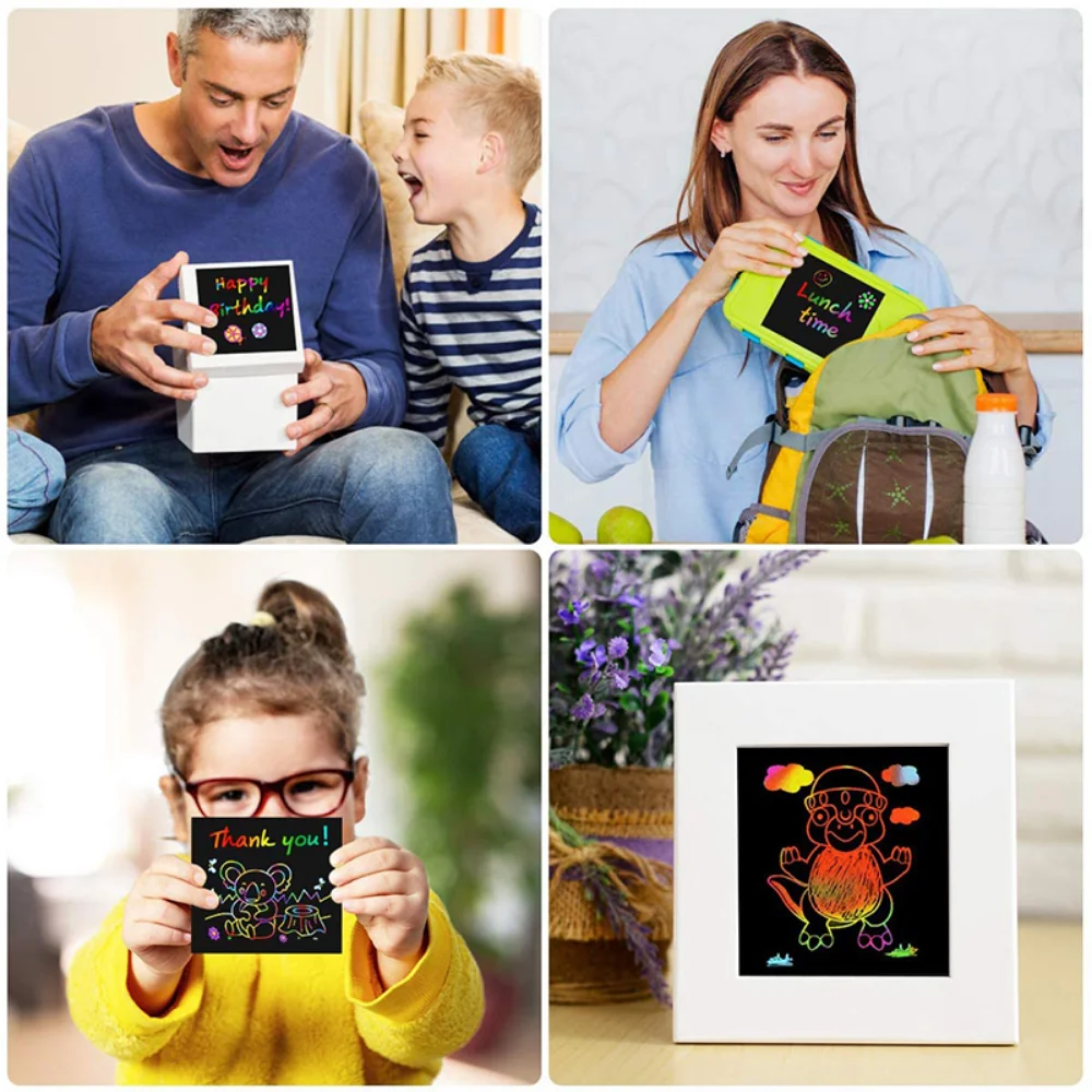 KIT DE DESSIN,Modèle De Dessin à Gratter Pour Enfants,couleur Magique