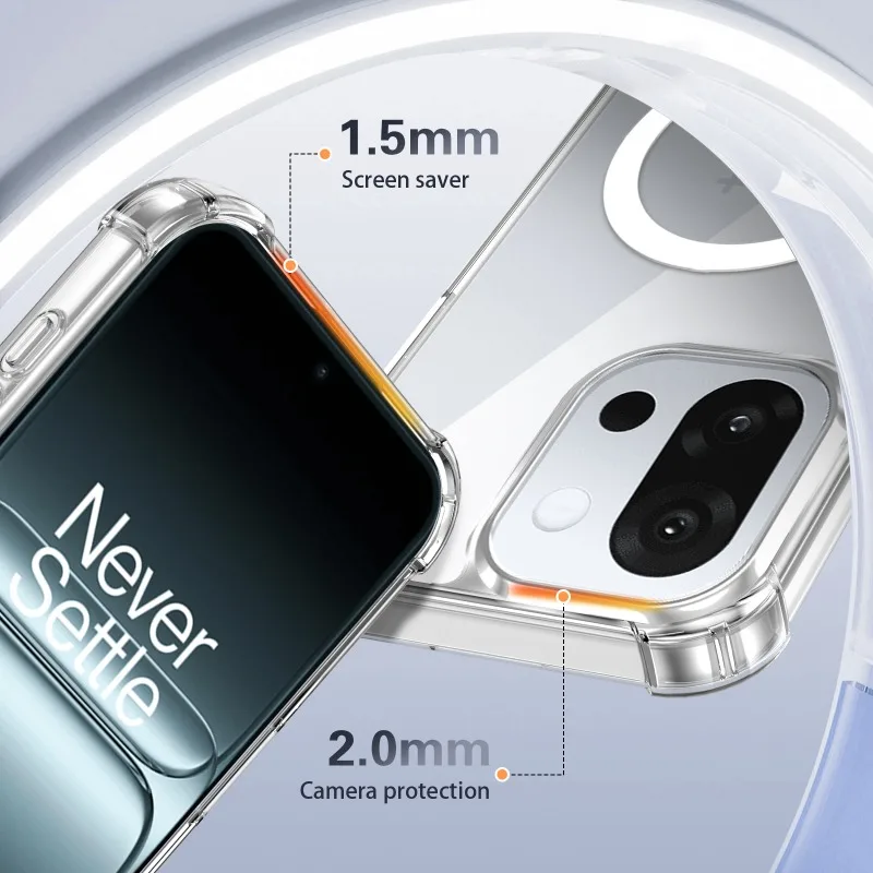 Magnetic Transparent Shockproof Acrylic Phone Case with Skin Feel