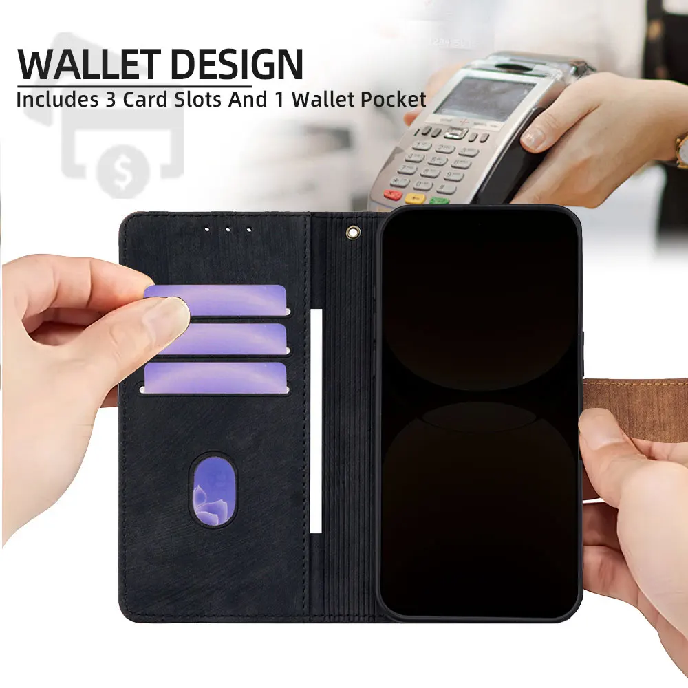 Elegant Metal Buckle Flip Cover Phone Case with Business Design