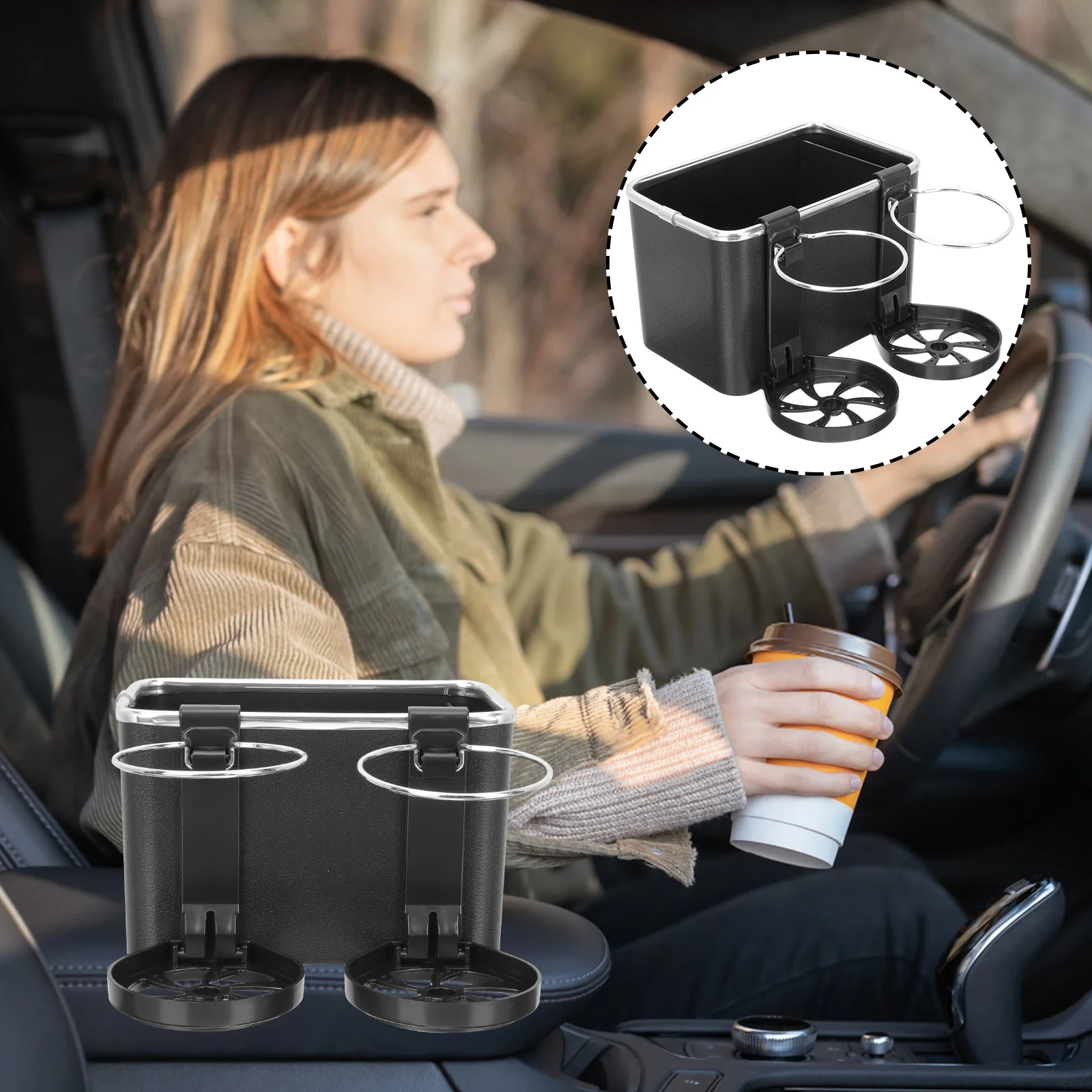 

Central Console Organier Car Storage Box Tissue Holder Vehicle-mounted Water Cup