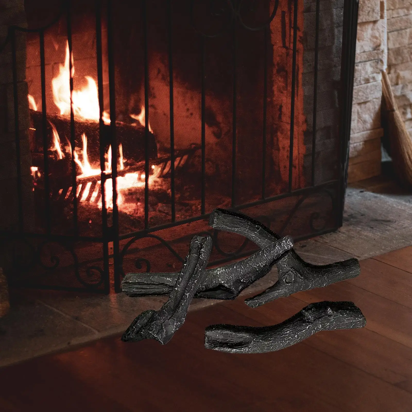 4 Pieces Firewood Artificial Logs for Electric Fireplace Decoration -  AliExpress