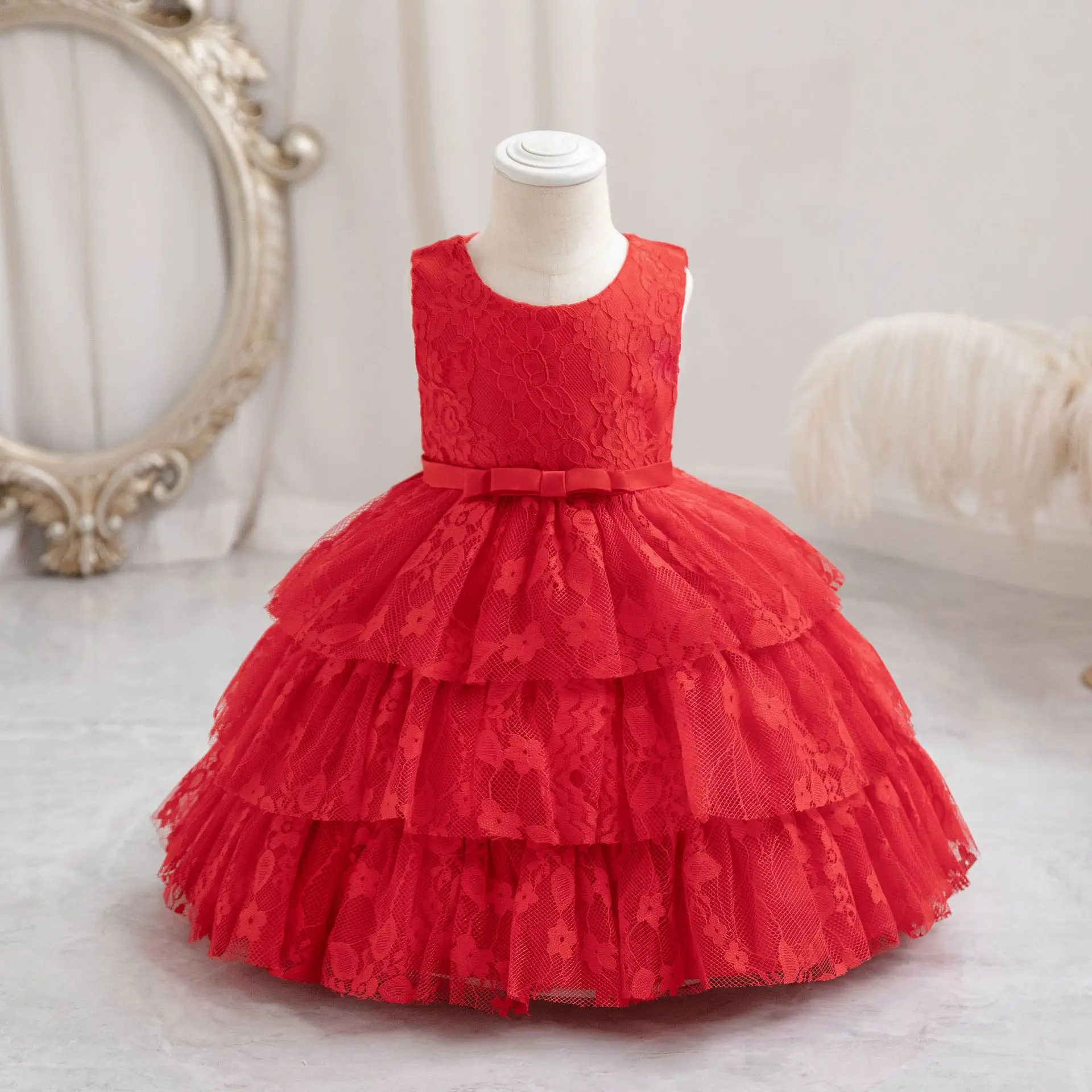 US$33.27-Luxury Baby Girl Dress For Toddlers Over One Year Old Girl's  Birthday Party Dress Formal First Christmas Dinner Children-Description