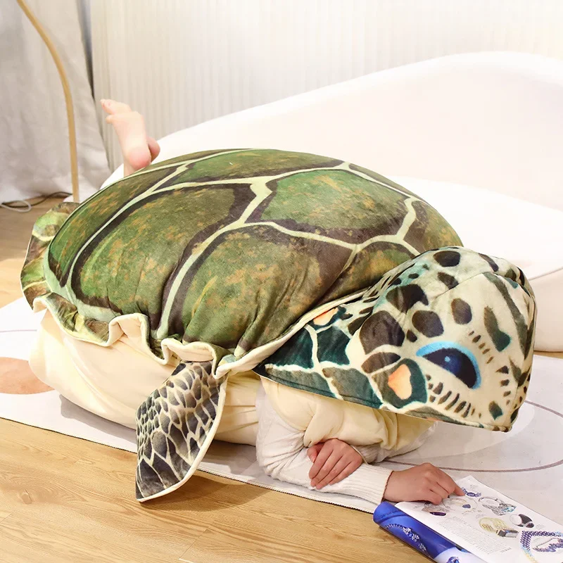 Simulation Turtle Shell Wearable Plush Toy Role-Playing Decoration Sea Turtles Shell Pillow Cushion Funny Children's Gift the turtles – turtle soup 1 cd