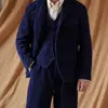 Men's Indigo Engineer Corduroy Suit Jacket Classic French Style Outwear 3