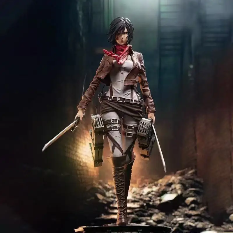 30cm/11,81 Zoll Anime Attack On Titan Mikasa Ackerman Figur PVC Actionfiguren Sammlermodell Spielzeug Geschenke