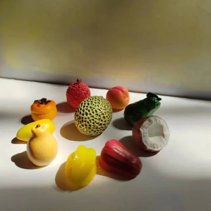 10 pcs apple lemon pumpkin banana tomato/doll house/miniatures fruit/cute/fairy garden gnome/moss terrarium decor/model/figurine miniature ornament miniature figurines