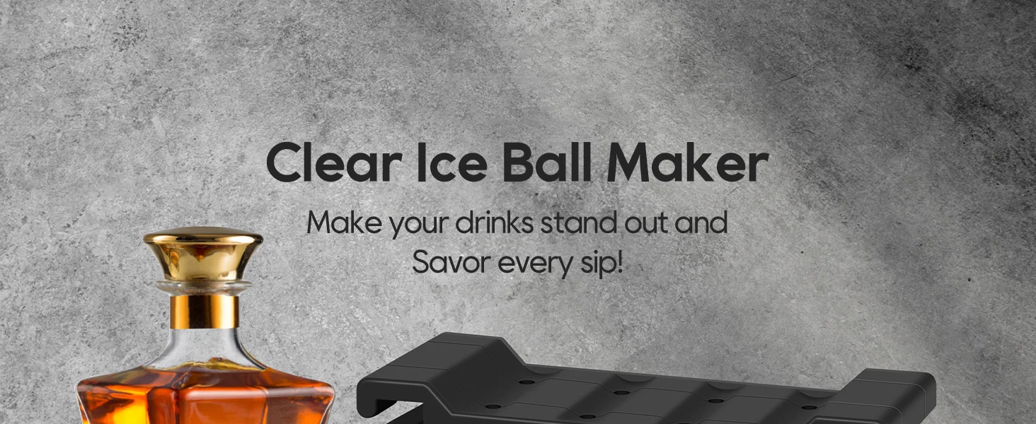 Description Picture 4 of itemCrystal Clear Transparent Ice Cube Tray Maker Silicone Ice Sphere Ball Maker Mold for Cocktail,Whiskey & Bourbon Drinks