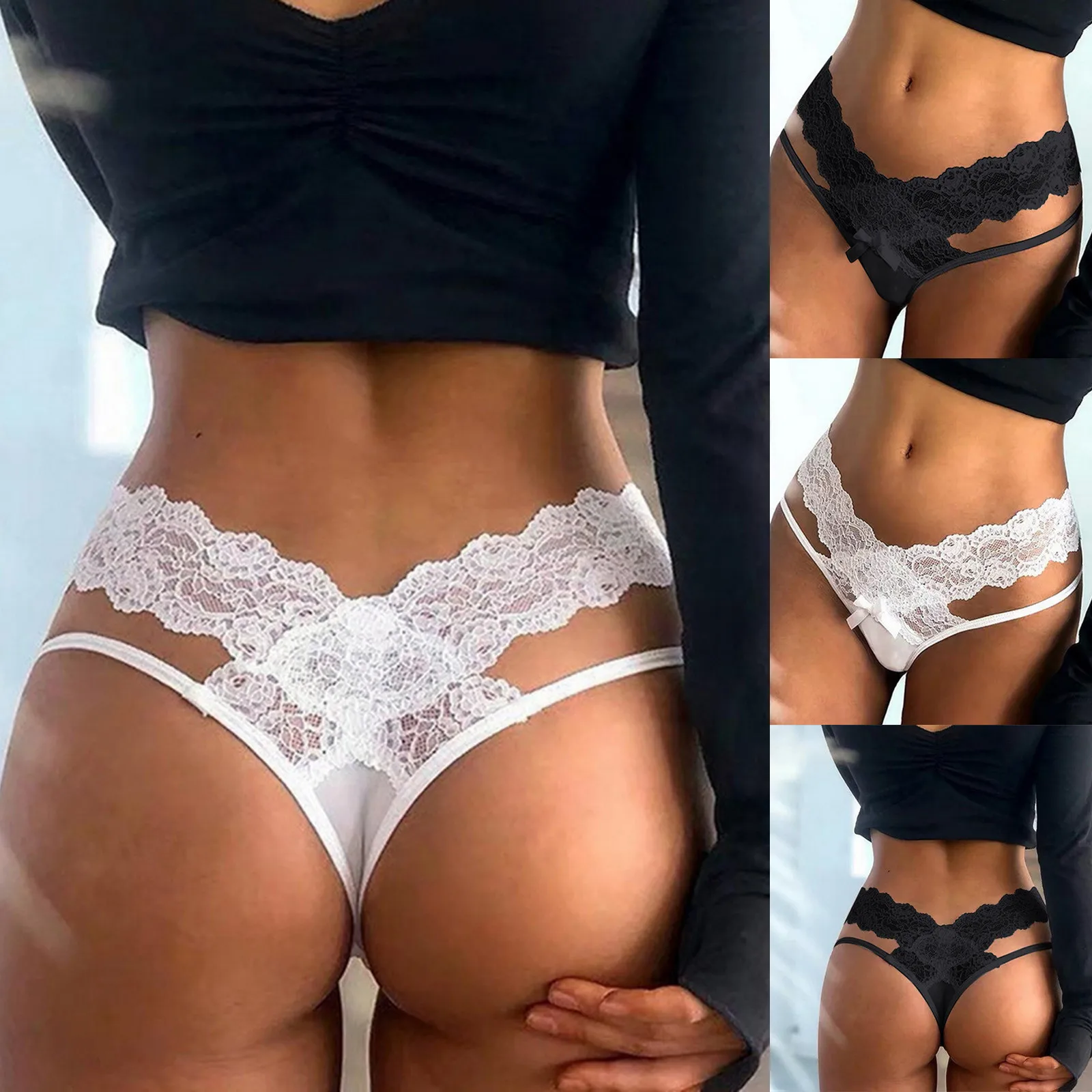 Embroidery Lace Mesh G-String Low Rise Hollow Out Thongs T Back Panties For Women lace panties,female underwear,women panties,womens underwear