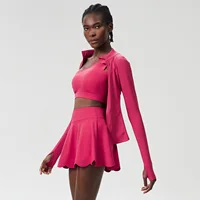 3Pcs Fitness Yoga Set Women Solid Color Gym Running Suit Breathable Quick Dry Sportswear Female Tennis Skirt Workout Clothes - Image 4