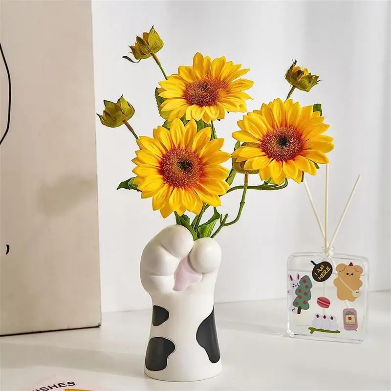 Cat Paw Vase Artificial cute Cat Paw Ceramic Flower Pot Creative Desktop Ornaments For Playrooms Dining Rooms 5