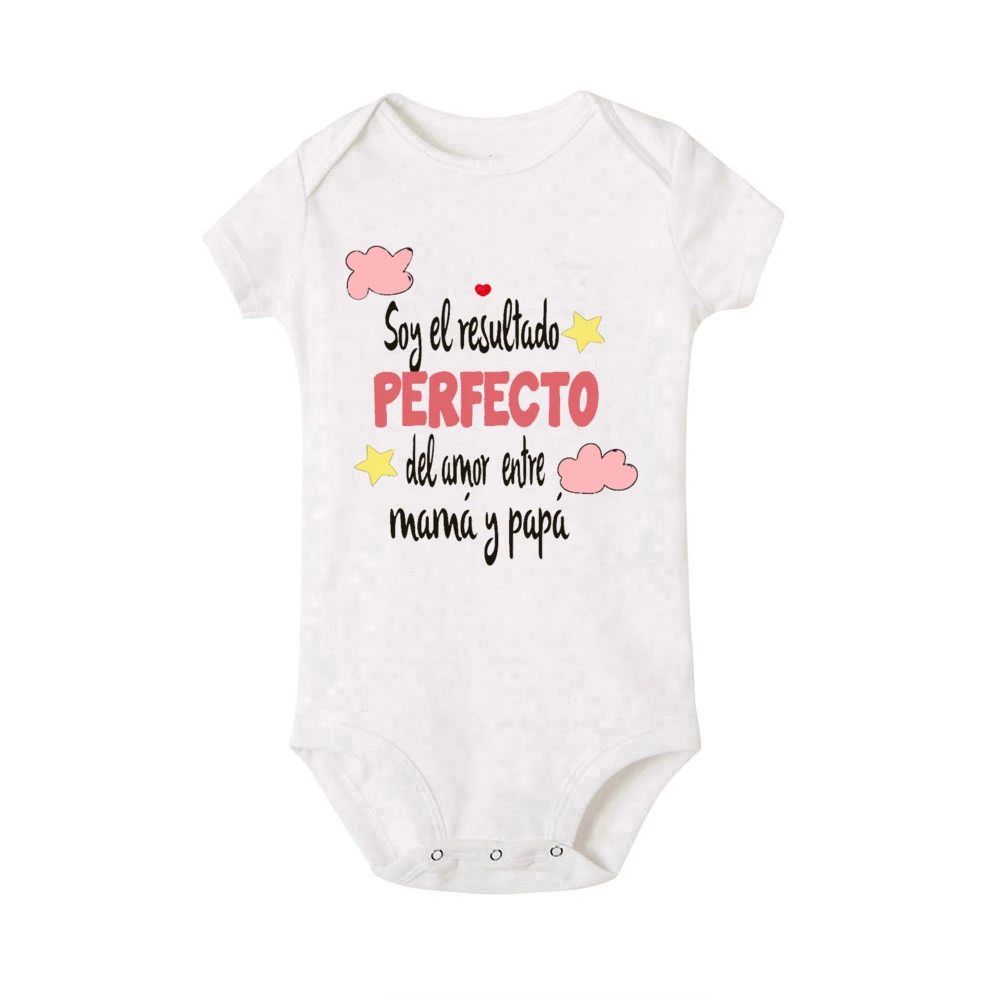 Funny Spanish Printed Baby Bodysuit Newborn Short Sleeve Romper Cute Boys Girls Outfits Toddler Summer Clothes Infant Jumpsuit 5