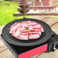 KOSUN Aluminum Korean Grill Pan Portable Round Nonstick Bbq Tray for Meat Vegetables Outdoor Camping Cooking Kitchen Accessories 6