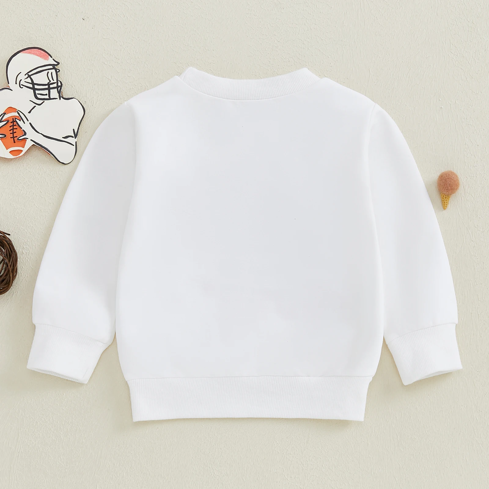 0-3Years Baby Boys Girls Sweatshirts Casual Autumn Kids Pullovers Football Letter Print Long Sleeve Round Neck Sweatshirt