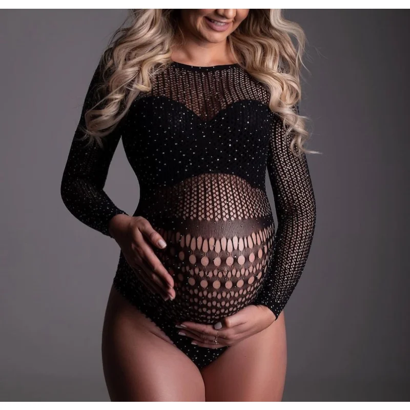 

Bodysuit Rhinestones Maternity Women Photoshoot sexy bodystocking lingerie