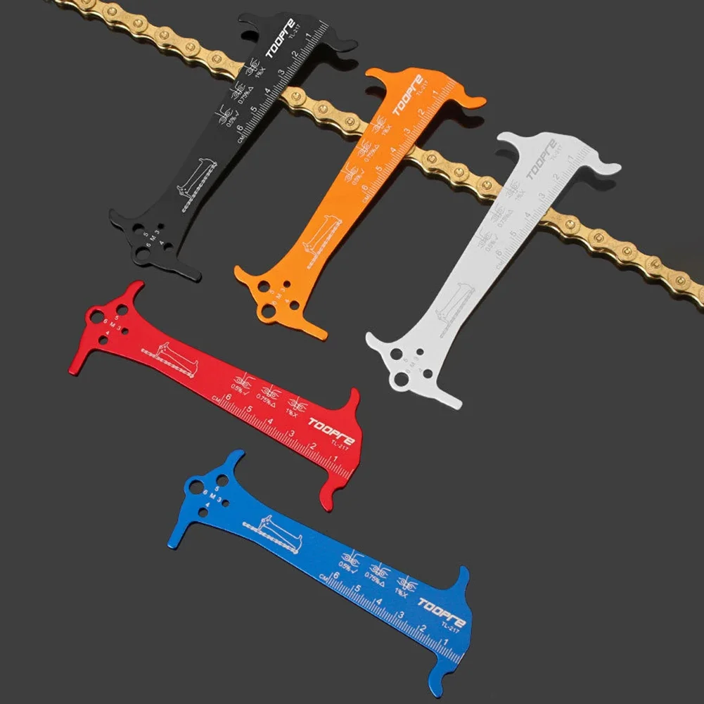 Bicycle Chain Wear Indicator Ruler Repair Tool Stainless Steel Mountain Road Bike Chain Gauge Measurement Checker Screw Diameter