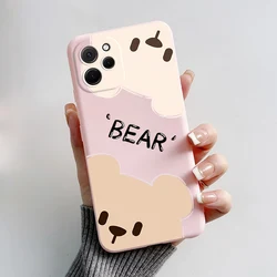 Cute Bear Cartoon Frog Shockproof Back Cover for Huawei nova Y61 (Pink-M01)