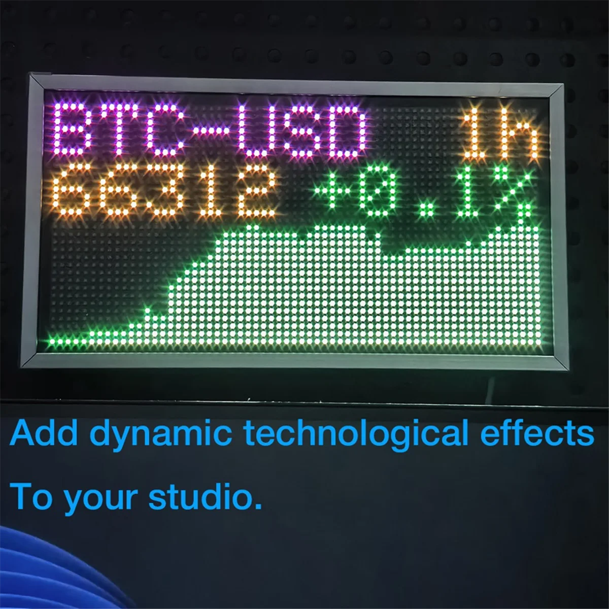 8inch Wall Weather Clock and Stock Bitcoin Price Ticker Display Big Pixel Screen Bitcoin Stock Ticker Display-Sunrise